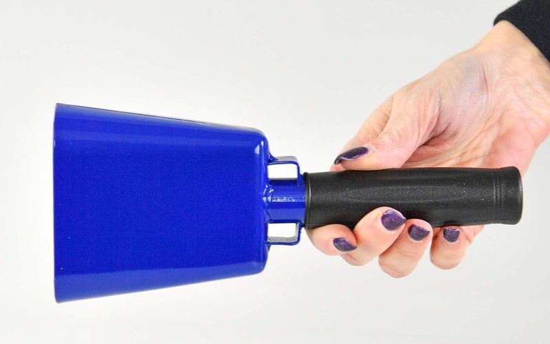 HOME-X Medium 8â€ Iron Cowbell with Sturdy Handle, Cheering, Sporting Event Bell, Blue, 8â€ L x 3 Â½â€ W x 2â€ H - Image 2